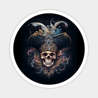 Baroque Pirate Skull: A Vintage Treasure Magnet